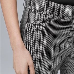 WHBM | Slim Ankle Pant Black White Pattern Size 6